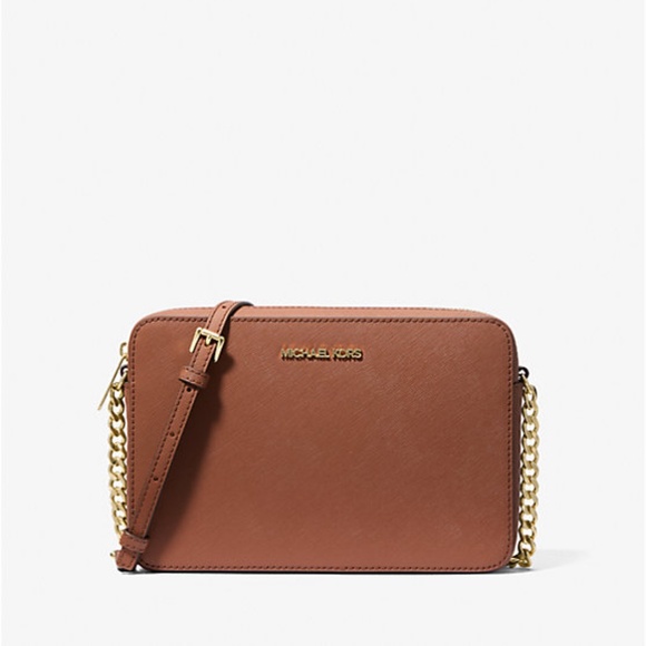 MICHAEL Michael Kors Jet Set Leather Crossbody Bag in Color Luggage - Picture 1 of 8